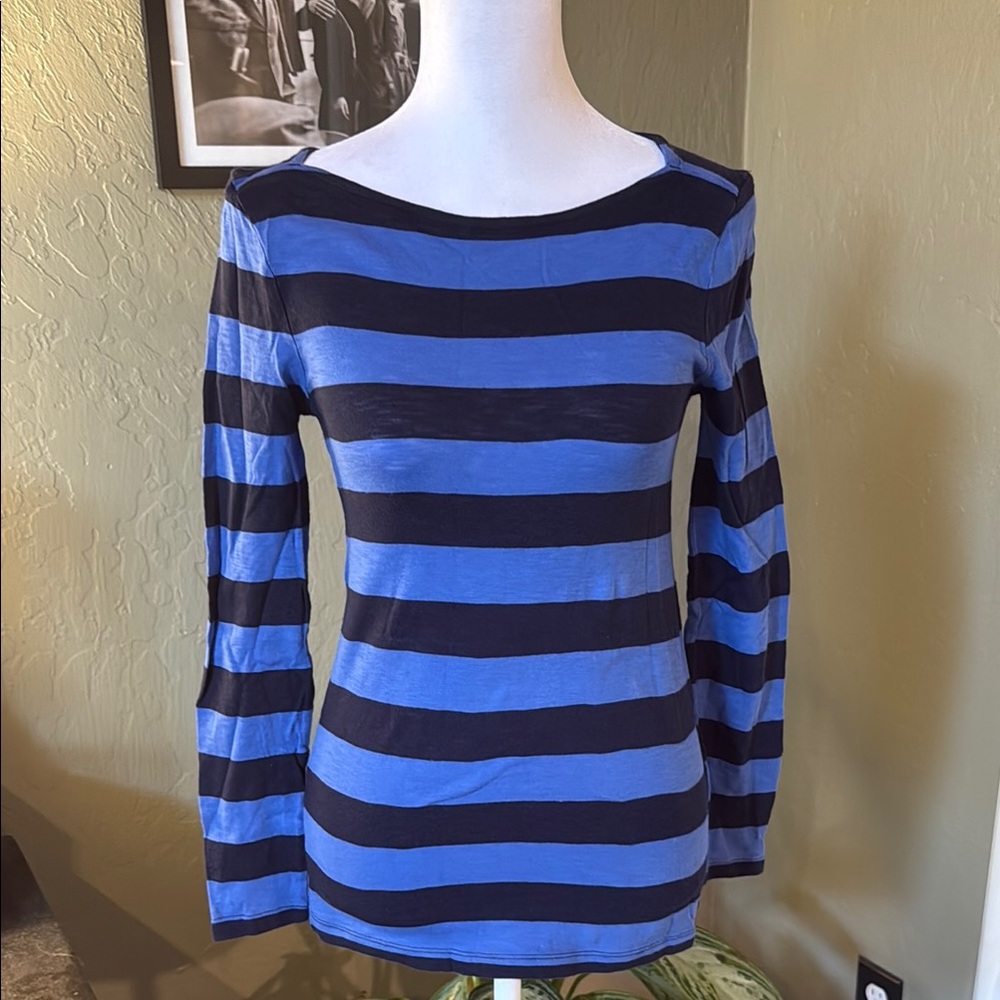 J. Crew Fitted Blue Long Sleeve Tee